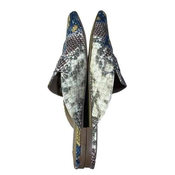 Steve Madden Snake Print Mule Loafer Shoe Flavor Blue Yellow Size 8 - Picture 7 of 11